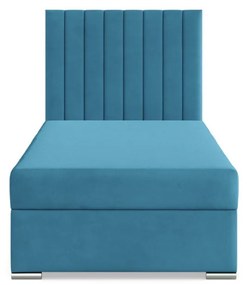 Agen egyszemélyes ágy, bársony, ágyneműtartóval, zöld