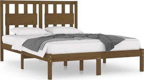 vidaXL mézbarna tömör fenyőfa ágykeret 200x200 cm