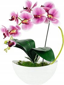 mű orchidea cserépben Élő fehér színben 49 cm művirág