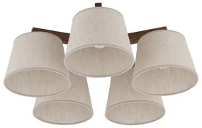 Brilagi - Felületre szerelt csillár LATTE 5xE27/15W/230V fenyő/krémszínű