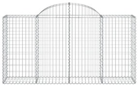 6 db íves horganyzott vas gabion kosár 200 x 50 x 100/120 cm