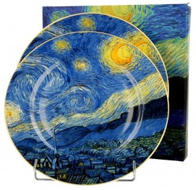 Van Gogh porcelán desszertes tányér 2 db szett Csillagos Éj