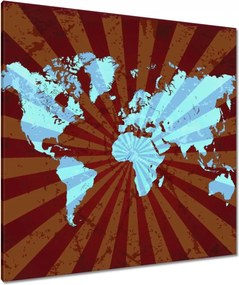 Vászonkép 90x90 Kék világtérkép