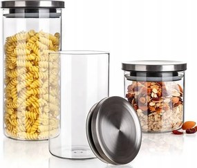 Üveg Tartályok Konyhai Ajándékdobozban 650/1100/1450ml fedővel