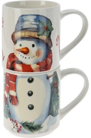 Hóember 2 db-os bögre készlet, 265 ml, porcelán
