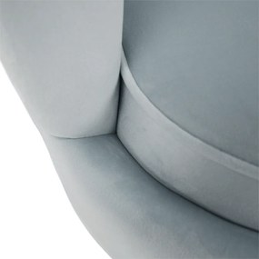 Pad Art-deco stílusban, szürke-kék Velvet anyag/gold chróm-arany, NOBLIN