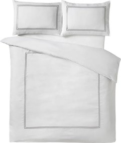 Fehér kétszemélyes háromrészes szatén ágyneműhuzat 200x200 cm So Soft Mono Satin Stitch – Catherine Lansfield