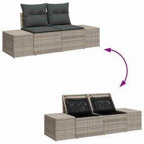 Kerti Kanapé Szett 6 pcs Világosszürke 184 x 62 x 85 cm