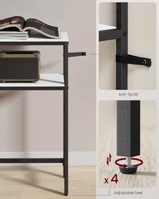 Előszobai konzolasztal, 2 szintes, márványfehér és tinta fekete színben