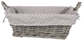 Fonott kosár szövettel szürke, 35 x 25 x 13 cm
