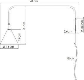 Sárga konnektorhoz csatlakoztatható fali lámpa ø 14 cm Zylo – Sollux