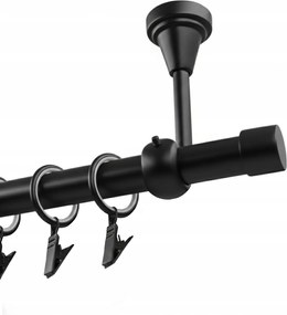 Függönykarnis szimpla Fém Mennyezeti 19mm Fekete Matt 320cm Luna