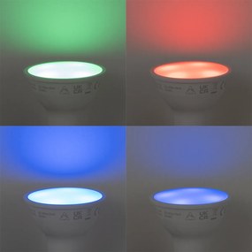 Okos GU10 50 mm-es dimmelhető LED izzó opál RGBW 4,7 W 400 lm 2700-6500 K