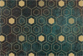 Dekoratív fali tapéta 3D hatással Geometrikus hexagonok 104x70 Ragasztó