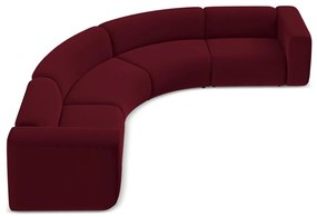Borvörös bársony sarokkanapé Ekahi – Makamii