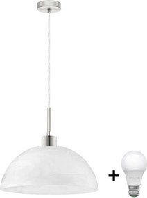 LED függeszték zsinóron 1xE27/60W/230V fehér/átlátszó