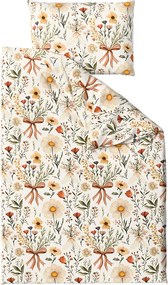 Polipamut ágynemű FLORAL RIBBON POLY krém színű Ágyneműhuzat mérete: 2 db 70 x 90 cm | 200 x 220 cm
