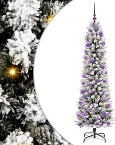vidaXL Mű karácsonyfa 300 LED-del Fehér 180 cm PVC és Fém és Műanyag