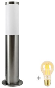 Polux LED fényerőszabályozható kültéri lámpa LIVIA 1xE27/6W/230V 45 cm IP44 ezüstszínű LEDSA0463B