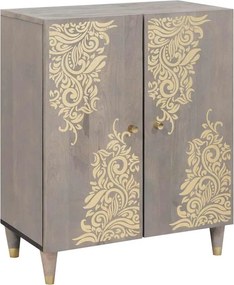 vidaXL Széf Szürke és Arany 60 x 33 x 75 cm Tömör Mangófát