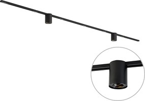Modern fekete sínrendszer 2 spotlámpával, 1 fázisú - Iconic Rondoo Up