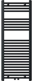 Novaservis - Fürdőszobai törölközőszárító radiátor 490W/230V, 120x45 cm, fekete, egyenes