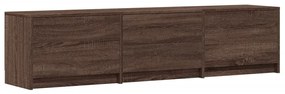 barna tölgy színű szerelt fa TV-szekrény LED-del 165x34x40 cm