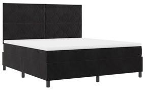 Box Spring Ágy Mattal Fekete Szuper Király Bársony