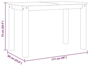 Panama fehér tömör fenyőfa ebédlőasztal 117 x 60 x 75 cm