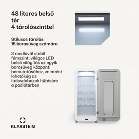 Klarstein Shirley 15 Uno. borhűtő, 15 palack, 5 - 20 °C, érintésvezérlés, retró