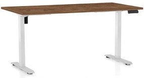 OfficeTech B állítható magasságú asztal, 160 x 80 cm, fehér alap, silverjack tölgy
