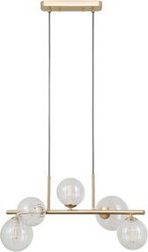 ITALUX PND-40717-5-HBR TOLEDO Modern Függesztett Lámpa Átlátszó, Arany G9 IP20