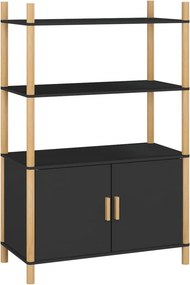 vidaXL fekete szerelt fa magasszekrény 80x40x121 cm