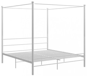 fehér fém baldachinos ágykeret 180 x 200 cm