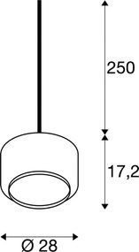 SLV PANTILO 1006397 Függőlámpa 1x15W/E27 IP20