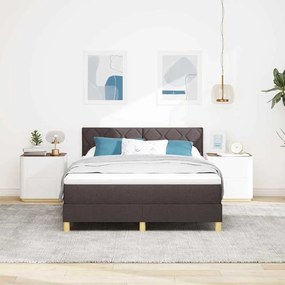 Boxspring ágy matraccal sötétbarna 160 x 200 cm szövet