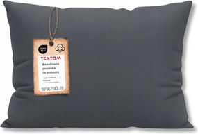 Pamut Párnahuzat 50X70 Sötétszürke Szuper Minőség Rejtett Cipzár Lengyel