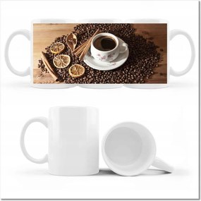 Nyomott mintás bögre Csésze és kávébab