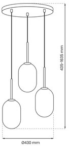 Csillár zsinóron ALIAS 3xE14/40W/230V arany