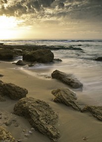 Poszter 20,5x28,4cm Naplemente a Palmachim 3 strandon, Assaf Frank