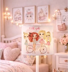 Gyerek asztali lámpa GIRLS VIBES 1xE27/60W/230V, átmérő 18 cm, lányoknak