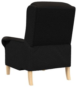 karosszék Fekete 76 x 94 x 102 cm Puha Sherpa anyag, mérnöki fa