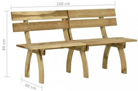 impregnált fenyőfa kerti pad 160 cm