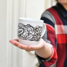 Fehér-fekete bögre 260 ml Pura Vida – Bonami