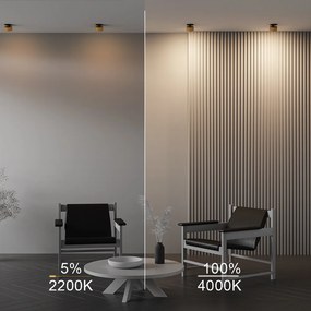DL024-12W-DTW-BMG Onda Alumínium Süllyesztett Lámpa Fekete Színű LED 12 W 2200-4000 Kelvin 620 Lumen IP20