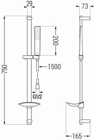 Mexen Fabia DB72 zuhanycsaptelep zuhanykészlettel, fekete, 74654DB72-70