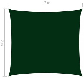 sötétzöld négyzet alakú oxford-szövet napvitorla 7 x 7 m