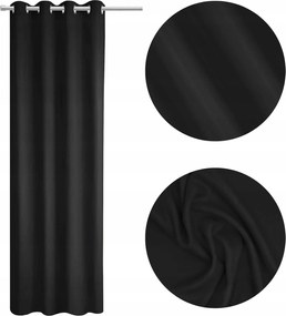 Függöny Készre Szerelve Nappali 140x250 Különböző Színek Fekete Atlantic