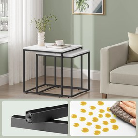 2 db-os QUADRO dohányzóasztal szett, fehér