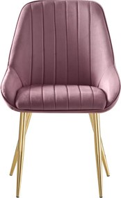 Étkezőszék, rózsaszín Velvet anyag/gold króm-arany, PERLIA